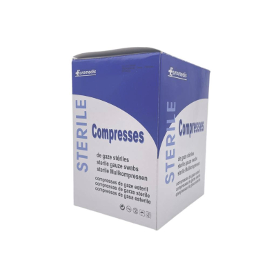Boite de 40 sachets de 2 compresses de gaze stériles 7,5x7,5cm