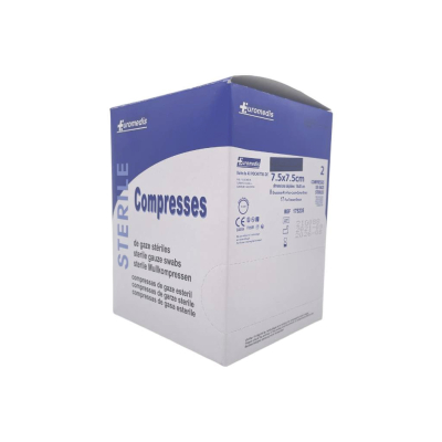 Boite de 40 sachets de 2 compresses de gaze stériles 7,5x7,5cm