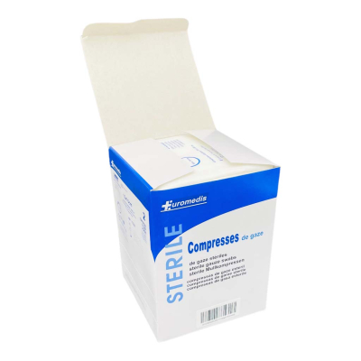 Boite de 50 sachets de 2 compresses de gaze stériles 10x10cm
