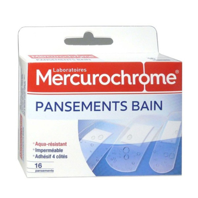 Boîte de 16 panachés pansement bain Mercurochrome 