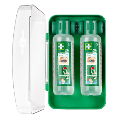 Station murale étanche lave-oeil pour 2 flacons 500 ml Cederroth