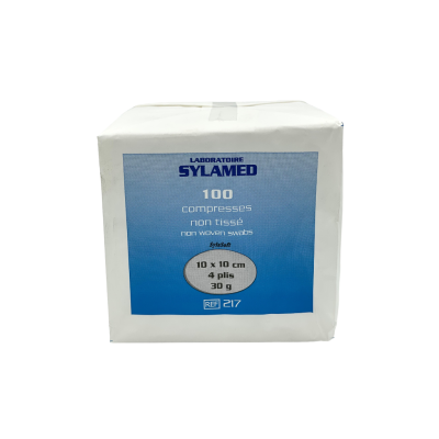 Boite de 100 compresses non-tissé non stérile 30g/m2