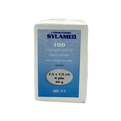 Boite de 100 compresses non-tissé non stérile 40g/m2
