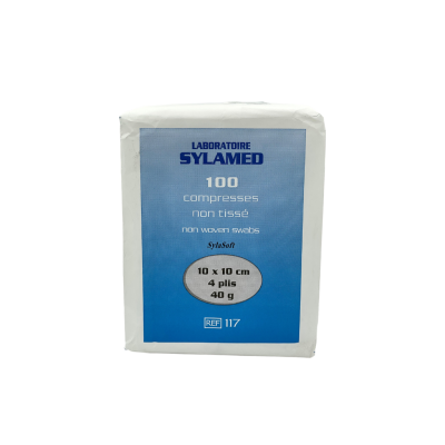 Boite de 100 compresses non-tissé non stérile 40g/m2