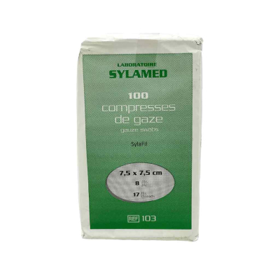 Boite de 100 compresses de gaze hydrophile non stériles