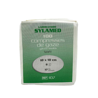 Boite de 100 compresses de gaze hydrophile non stériles