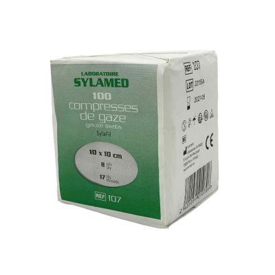 Boite de 100 compresses de gaze hydrophile non stériles