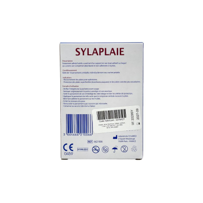 Boîte de 10 pansements adhésifs stériles avec compresse centrale SYLAPLAIE 