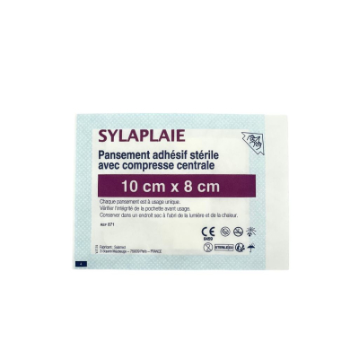 Boîte de 10 pansements adhésifs stériles avec compresse centrale SYLAPLAIE 