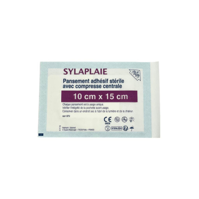 Boîte de 10 pansements adhésifs stériles avec compresse centrale SYLAPLAIE 