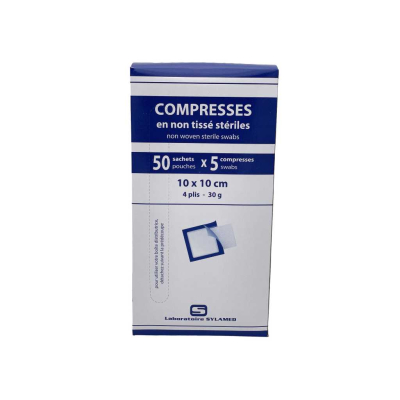 Boite de 50 sachets de compresses non-tissées stériles 30g/m2
