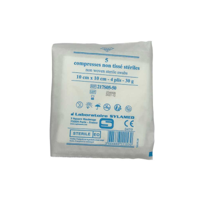 Boite de 50 sachets de compresses non-tissées stériles 30g/m2