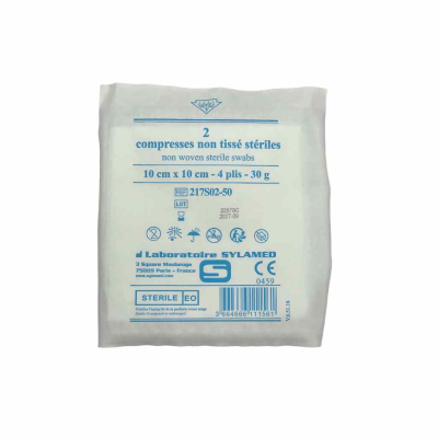 Boite de 50 sachets de compresses non-tissées stériles 30g/m2