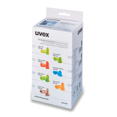 Boîte de 300 paires de bouchons d'oreilles à usage unique X-FIT Uvex 