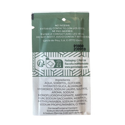 Sachet individuel Dentifrice 3ml