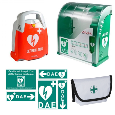 Installation extérieure + 1 pack défibrillateur automatique FRED PA-1 Schiller