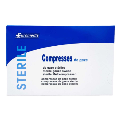 Boite de 50 sachets de 2 compresses de gaze stériles 5x5cm
