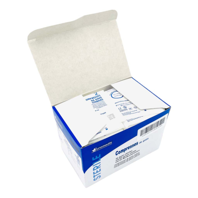 Boite de 50 sachets de 2 compresses de gaze stériles 5x5cm