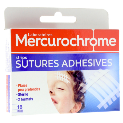 Boîte de 16 Sutures adhésives Mercurochrome 