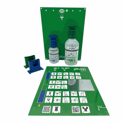 Kit de secours Projection oculaire - produit chimique : coffret de secours et station de lavage