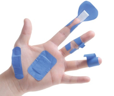 Sachet de 100 Pansements panachés bleus détectables