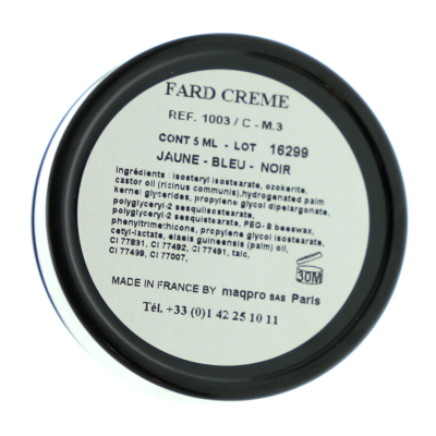 Fard crème jaune/bleu/noir