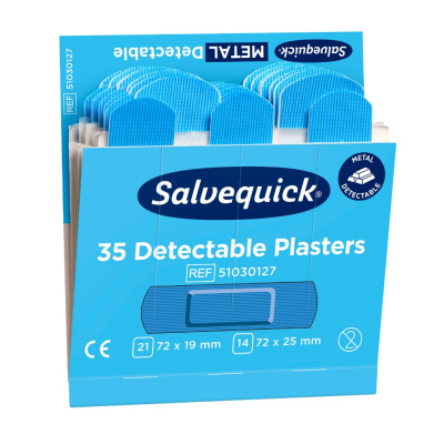Lot de 6 recharges de pansements bleus détectables SALVEQUICK Cederroth