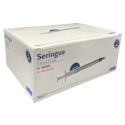 Boite de 100 seringues à insuline 1 ml