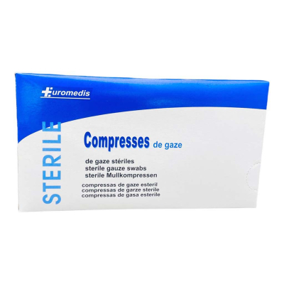 Boite de 100 sachets de 1 compresse de gaze stérile 10x10cm
