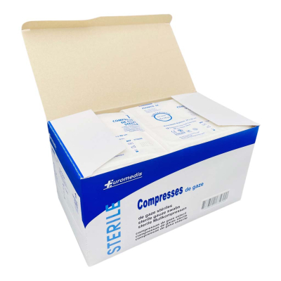 Boite de 100 sachets de 1 compresse de gaze stérile 10x10cm