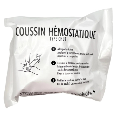 Coussin hémostatique d'urgence 11 x 10 cm MediSafe