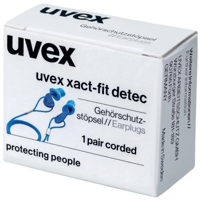 Bouchons détectables avec tiges et cordon semi réutilisable Uvex xact-fit