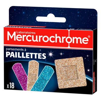 Boîte de 18 pansements à paillettes Mercurochrome