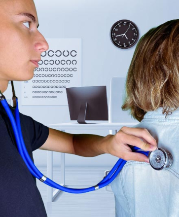 auscultation avec un stéthoscope