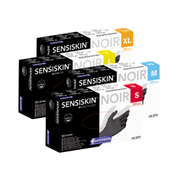 Gants nitrile non poudrés noirs AQL 1.5 - boite de 100