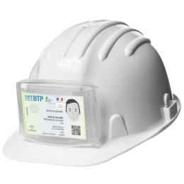 Porte-badge pour casque de sécurité