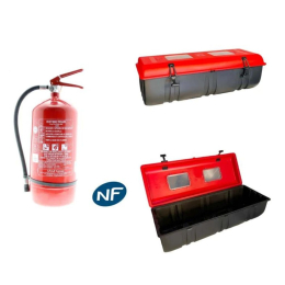 Kit extincteur poudre PP 9kg et coffret Anaf